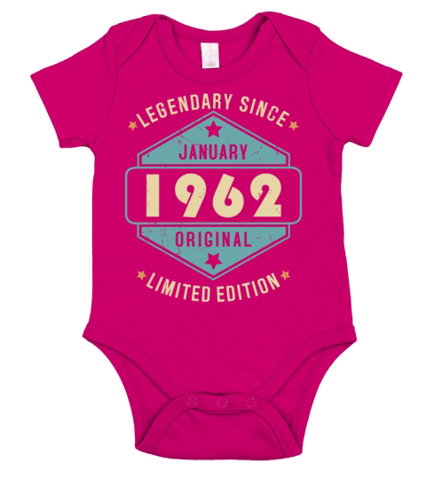 Legendary Since January 1962 Limited Edition Short Sleeve Baby One-Piece