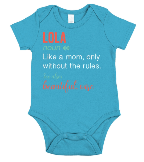 Lola Noun Funny humor quote Short Sleeve Baby One-Piece