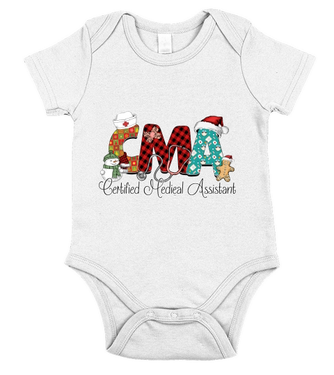 Nurse Christmas Certified Hedieal Assistant Short Sleeve Baby One-Piece