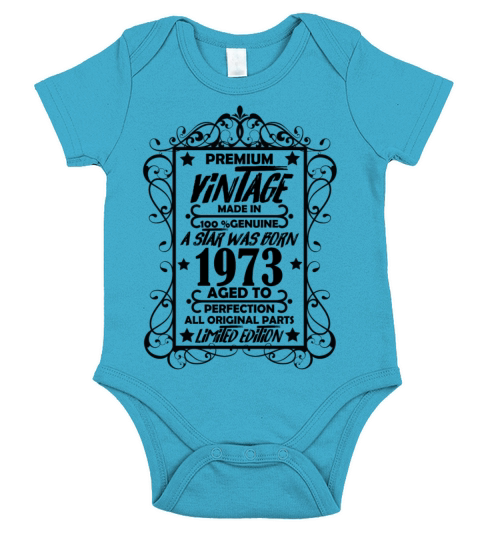 Premium Vintage 1973 Short Sleeve Baby One-Piece