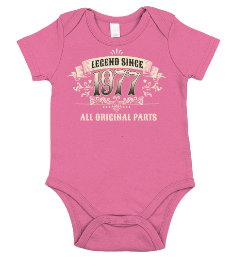 Retro Vintage Legend Since 1977 Original Parts Short Sleeve Baby One-Piece