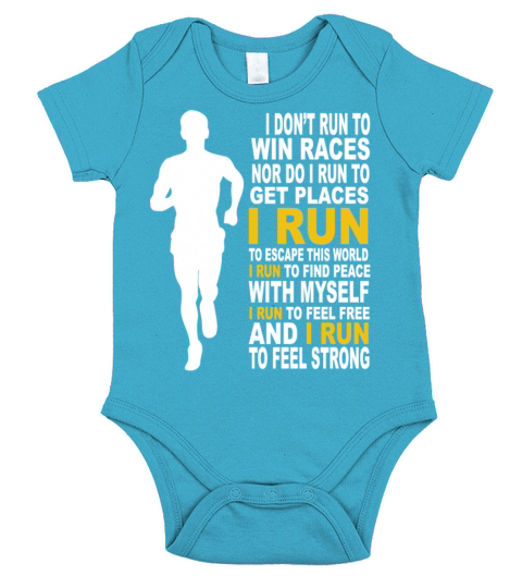 Run-I run to feel free and to feel strong Short Sleeve Baby One-Piece