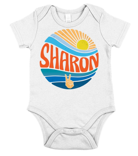 Sharon Shirt Vintage Sunset Sharon Groovy Tie Dye Short Sleeve Baby One-Piece