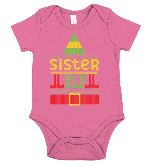 Sister Elf ugly Christmas sweater Short Sleeve Baby One-Piece