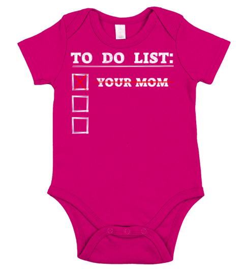 To Do List Your Dad Mom Sarcasm Sarcastic Short Sleeve Baby One-Piece