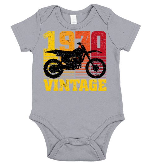 Vintage 1970 Motocross Dirt Bike 50th Birthday Short Sleeve Baby One-Piece