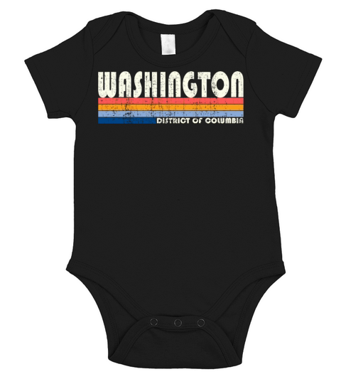 Vintage 70S 80S Style Washington Dc Short Sleeve Baby One-Piece