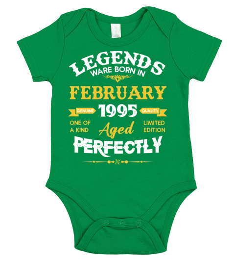 Vintage Aged To Perfection February 1995 Short Sleeve Baby One-Piece