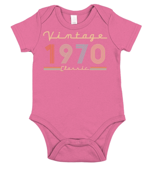 Vintage Classic Born In 1970 Retro 50th Birthday Short Sleeve Baby One-Piece