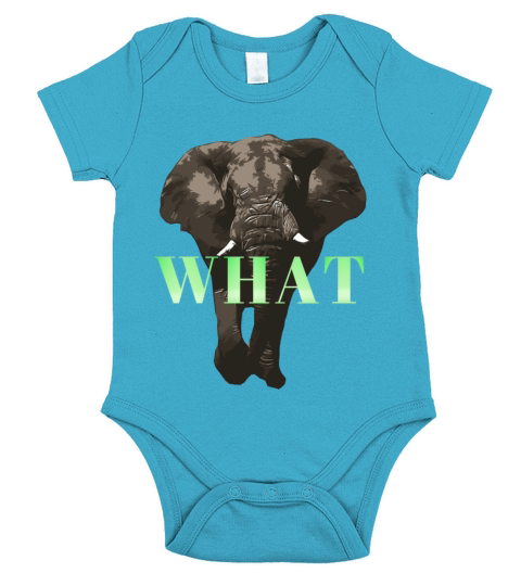 WHAT-Elephant Short Sleeve Baby One-Piece