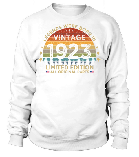 100th Birthday Vintage 1923 Legend Patriotic Retro Sweatshirt Unisex
