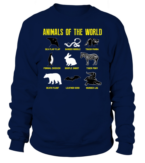 Animals Of The World Funny Humor Vintage Sweatshirt Unisex
