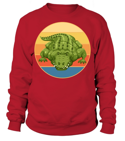 Crocodile Retro Sunset Vintage Wild Animal Sweatshirt Unisex