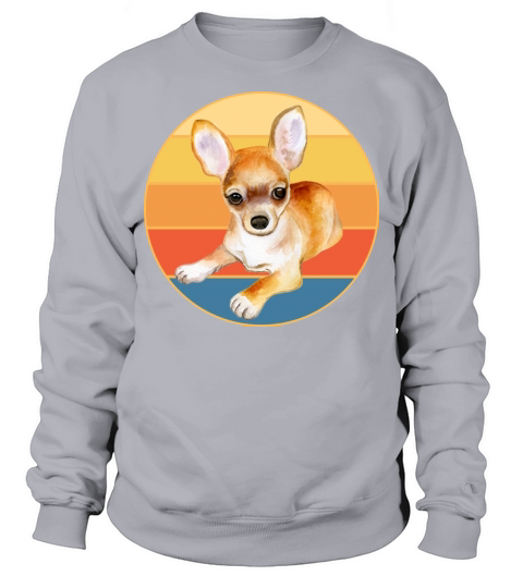 Cute Chihuahua Dog Breed Vintage Retro Sunset Sweatshirt Unisex