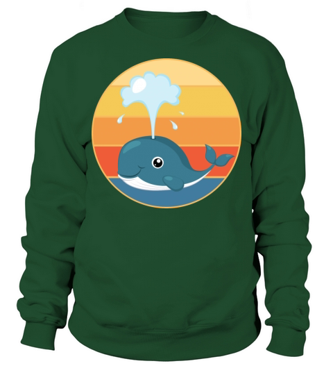 Cute Kawaii Whale Retro Sunset Vintage Ocean Sweatshirt Unisex