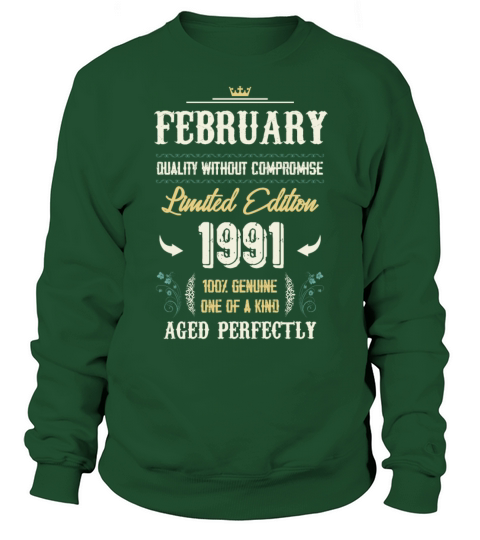 February 1991 Vintage Birthday Present Sweatshirt Unisex