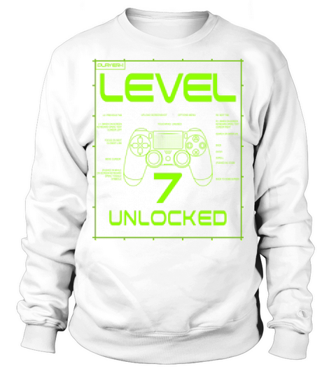 Level 7 Unlocked Funny Video Gamer 7th Sweatshirt Unisex