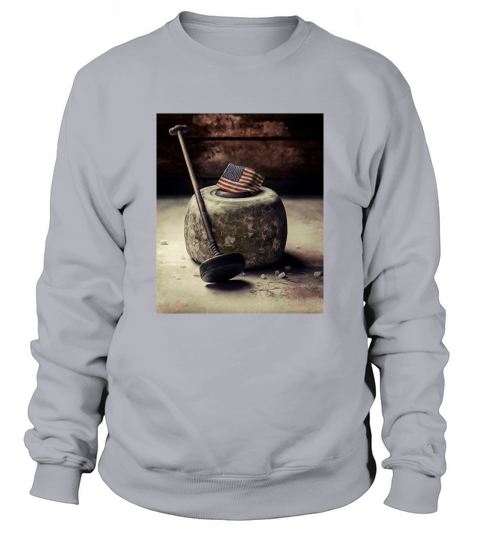 USA Curling Athlete Vintage Curling Stone Sweatshirt Unisex
