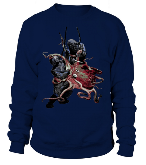 Vintage Helmet Divers Fighting Off a Big Octopus Sweatshirt Unisex