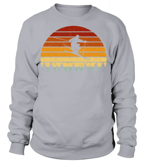 Vintage Sunset Skiing For Skiers Sweatshirt Unisex