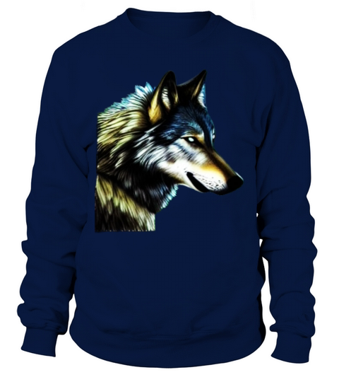 Wolf artwork design predator face imprint Sweatshirt Unisex
