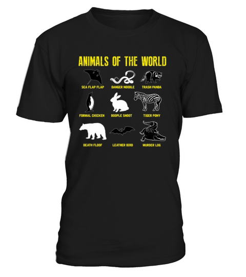 Animals Of The World Funny Humor Vintage T-Shirt Unisex