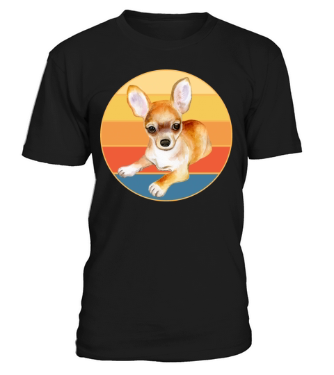 Cute Chihuahua Dog Breed Vintage Retro Sunset T-Shirt Unisex