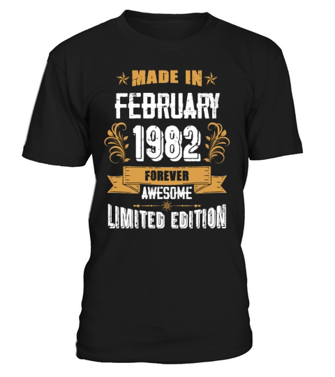 February 1982 Vintage Birthday Present T-Shirt Unisex