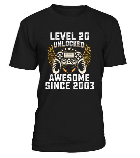 Gaming Level 20 Unlocked Awesome Since 2003 T-Shirt Unisex