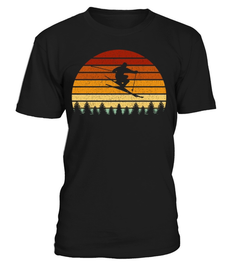 Vintage Sunset Skiing For Skiers T-Shirt Unisex