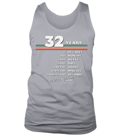 32nd Birthday Vintage 32 Years Old Retro 384 Tank Top Unisex