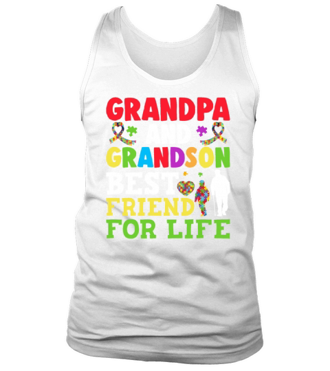 Autism Awareness Grandpa Grandson Best Friend for Tank Top Unisex