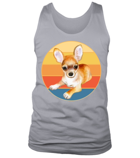 Cute Chihuahua Dog Breed Vintage Retro Sunset Tank Top Unisex