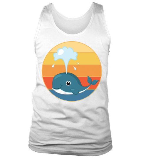Cute Kawaii Whale Retro Sunset Vintage Ocean Tank Top Unisex