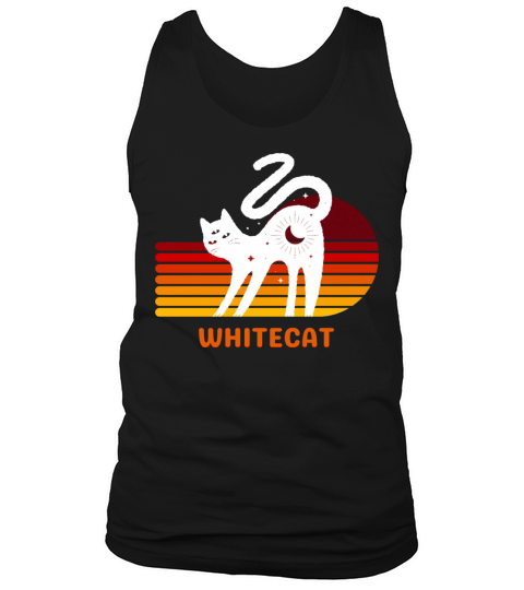 funny white cat retro vintage whitecat Tank Top Unisex