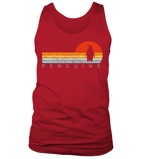 Penguin Vintage Sunset Retro Cute Womens Penguin Tank Top Unisex