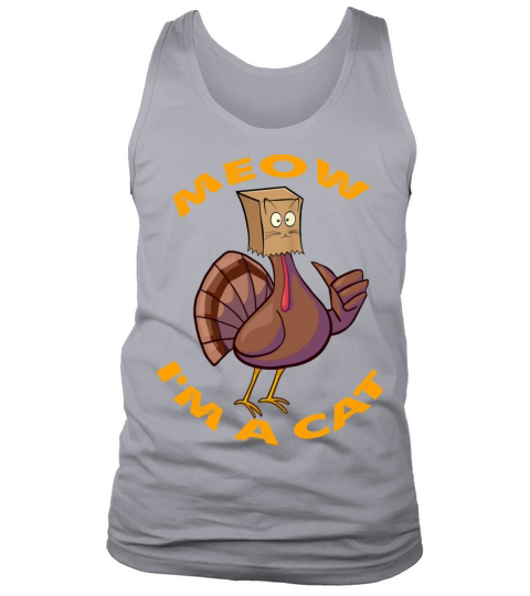Thanksgiving Funny Turkey Fake Cat Retro Women Men Tank Top Unisex
