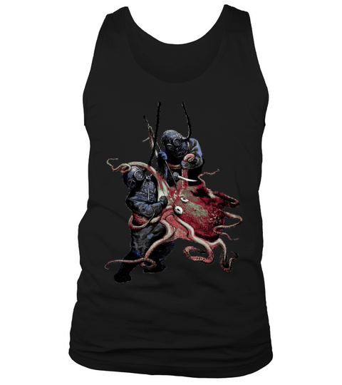 Vintage Helmet Divers Fighting Off a Big Octopus Tank Top Unisex