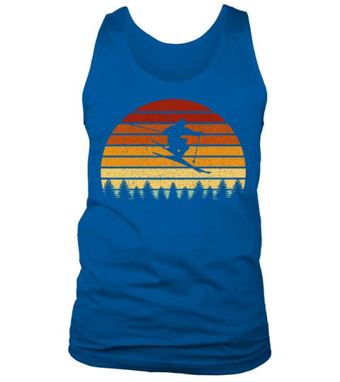 Vintage Sunset Skiing For Skiers Tank Top Unisex