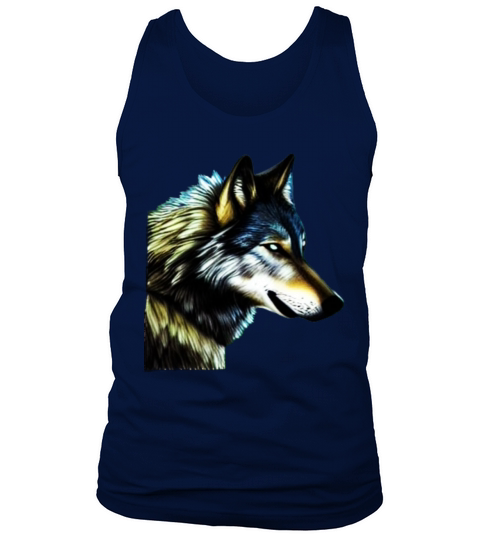 Wolf artwork design predator face imprint Tank Top Unisex