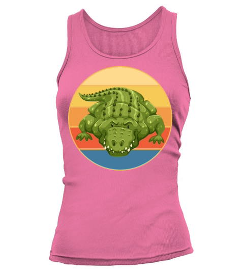 Crocodile Retro Sunset Vintage Wild Animal Tank top Woman