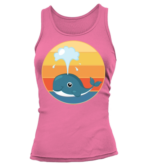 Cute Kawaii Whale Retro Sunset Vintage Ocean Tank top Woman