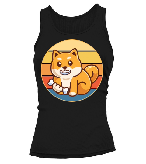 Cute Shiba Inu Dog Breed Vintage Retro Sunset Tank top Woman