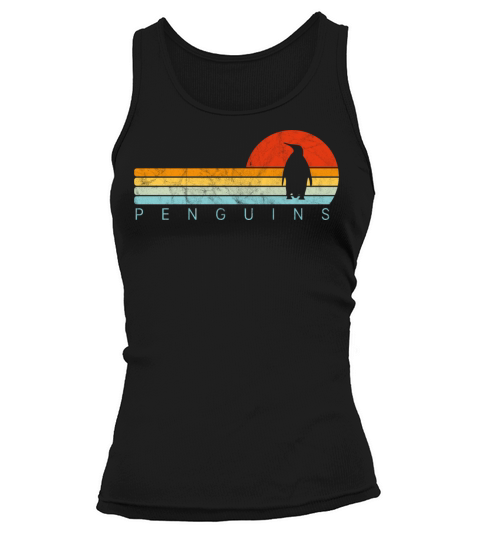Penguin Vintage Sunset Retro Cute Womens Penguin Tank top Woman