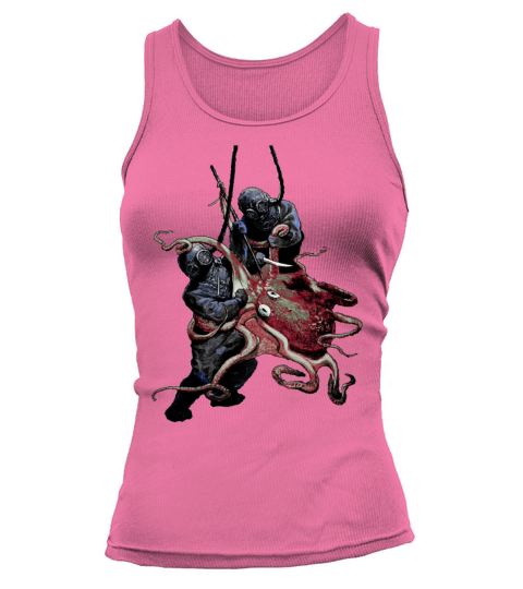 Vintage Helmet Divers Fighting Off a Big Octopus Tank top Woman