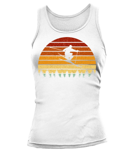 Vintage Sunset Skiing For Skiers Tank top Woman