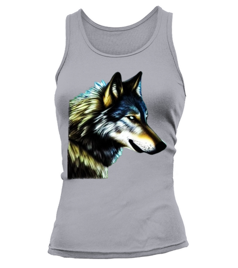 Wolf artwork design predator face imprint Tank top Woman