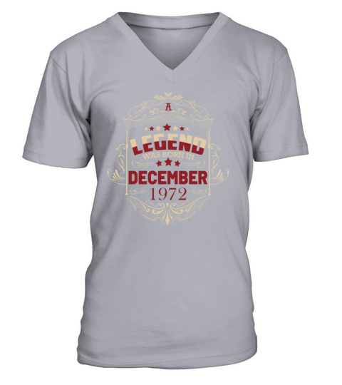50th Birthday Gifts Born 1972 December V-Neck T-shirt