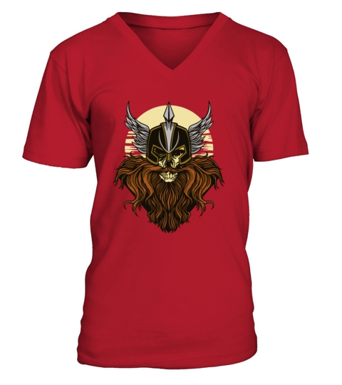 Bearded beard viking helmet Bearded beard viking h V-Neck T-shirt