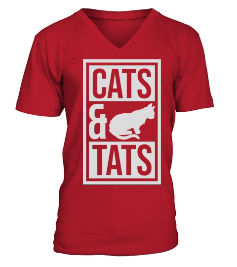 cats and tats quote V-Neck T-shirt